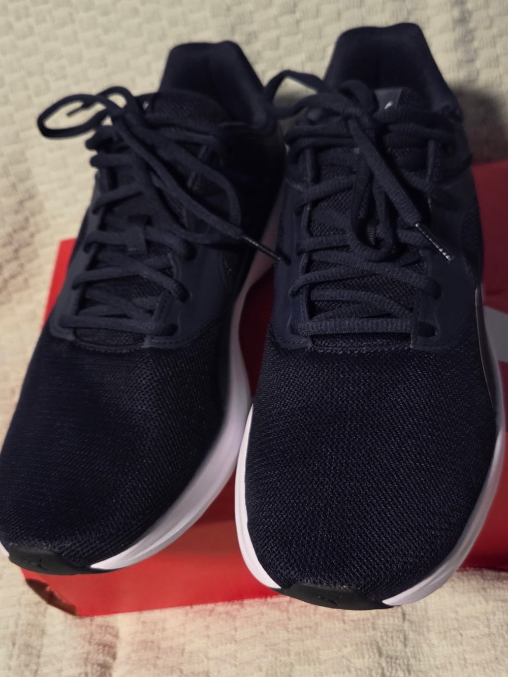 Puma Men's Navy and White Mesh Athletic Sneakers
